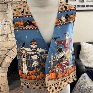 Handcrafted Halloween Scarecrow Vest from Fabric Panel